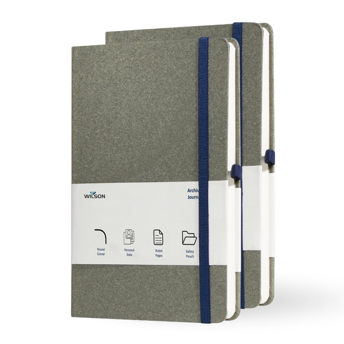 A5 Archive Ruled Paper Journal Notebook, 224 Pages (Grey)