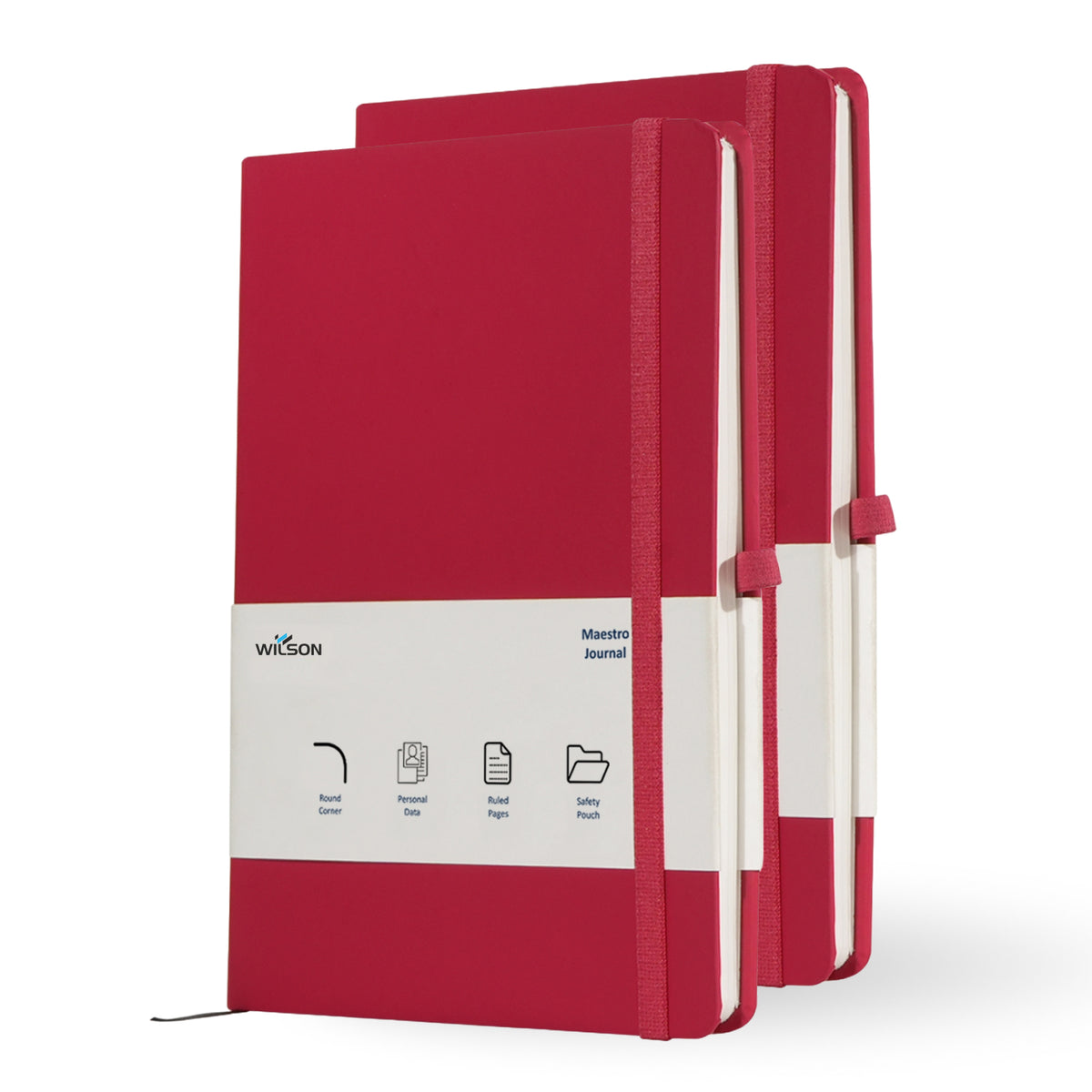 A5 Maestro Journal Notebook – Ruled Paper, 160 Pages (Red)
