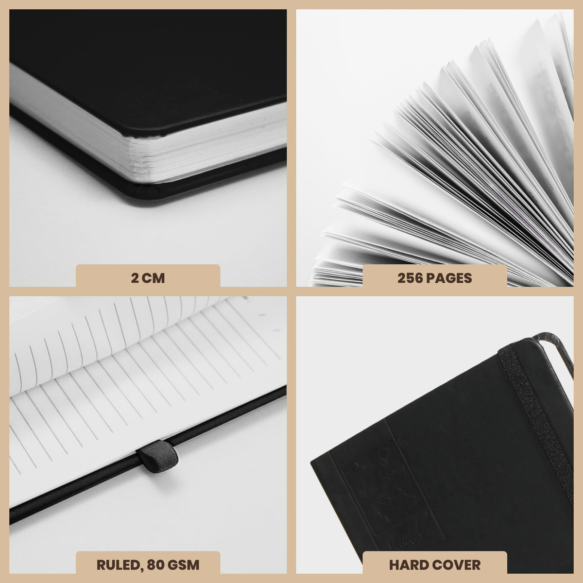 A5 Chess Works Privy Journal Notebook, 256 Pages (Black)