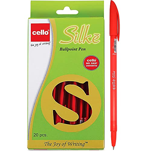 Cello Silke Ballpoint Pens – 0.7MM – Black, Blue & Red – Pack of 20