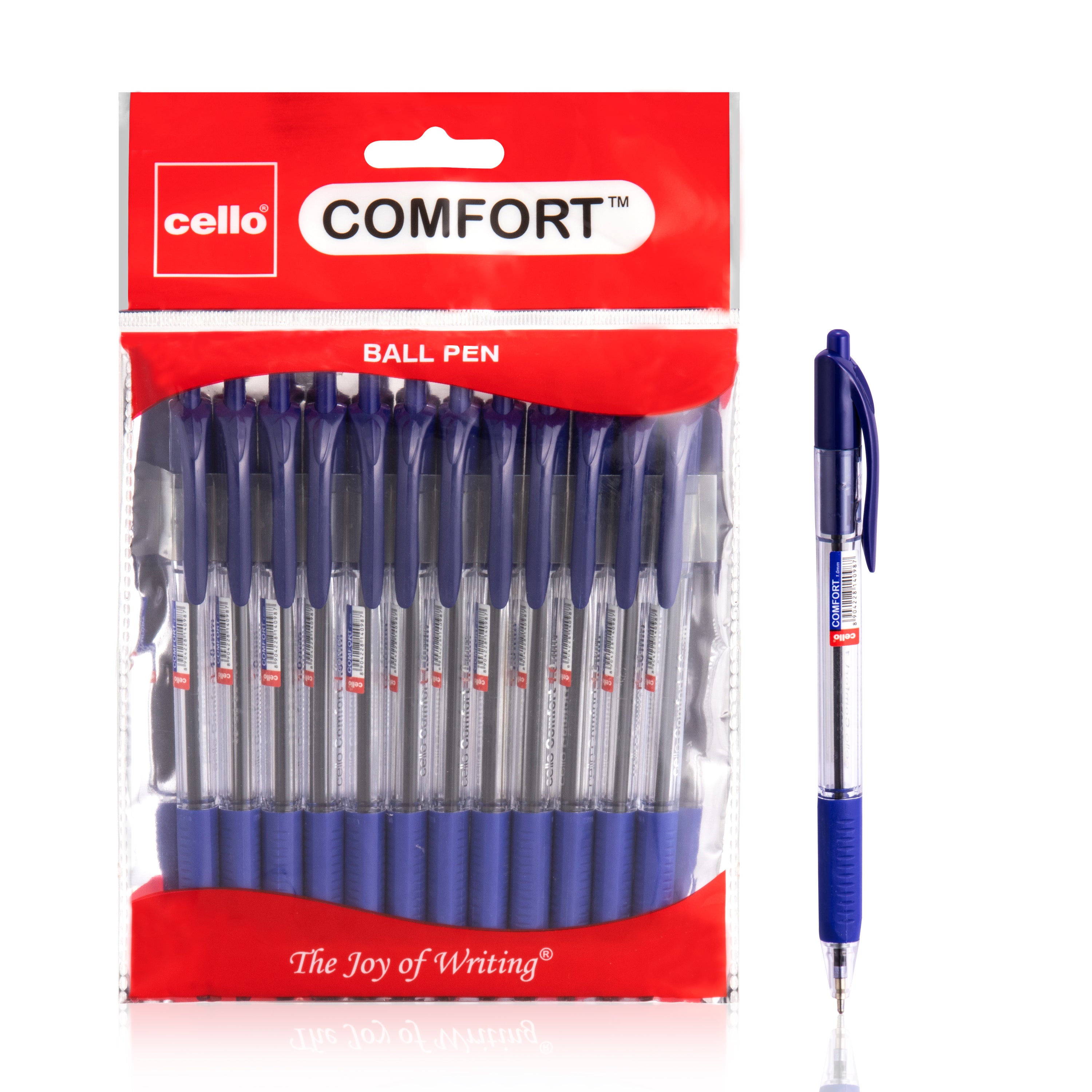 Cello Topball Grip Retractable Ballpoint Pens – 1.0MM – Black, Blue & Red – Pack of 12