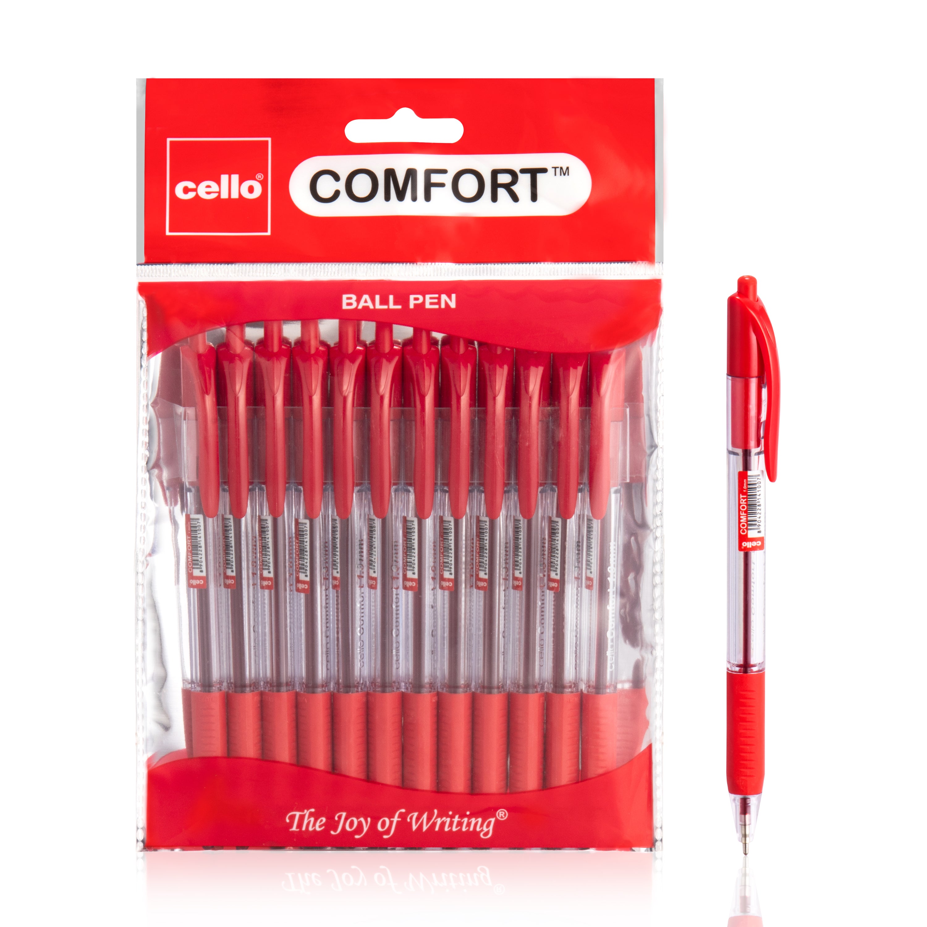 Cello Topball Grip Retractable Ballpoint Pens – 1.0MM – Black, Blue & Red – Pack of 12