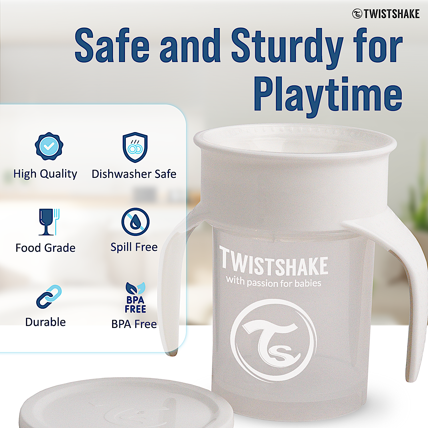 Twistshake 360° Trainer Cup – 6+m – Grey