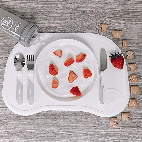 Twistshake Learn Cutlery – Stainless Steel – 12+ Months – Pastel Grey