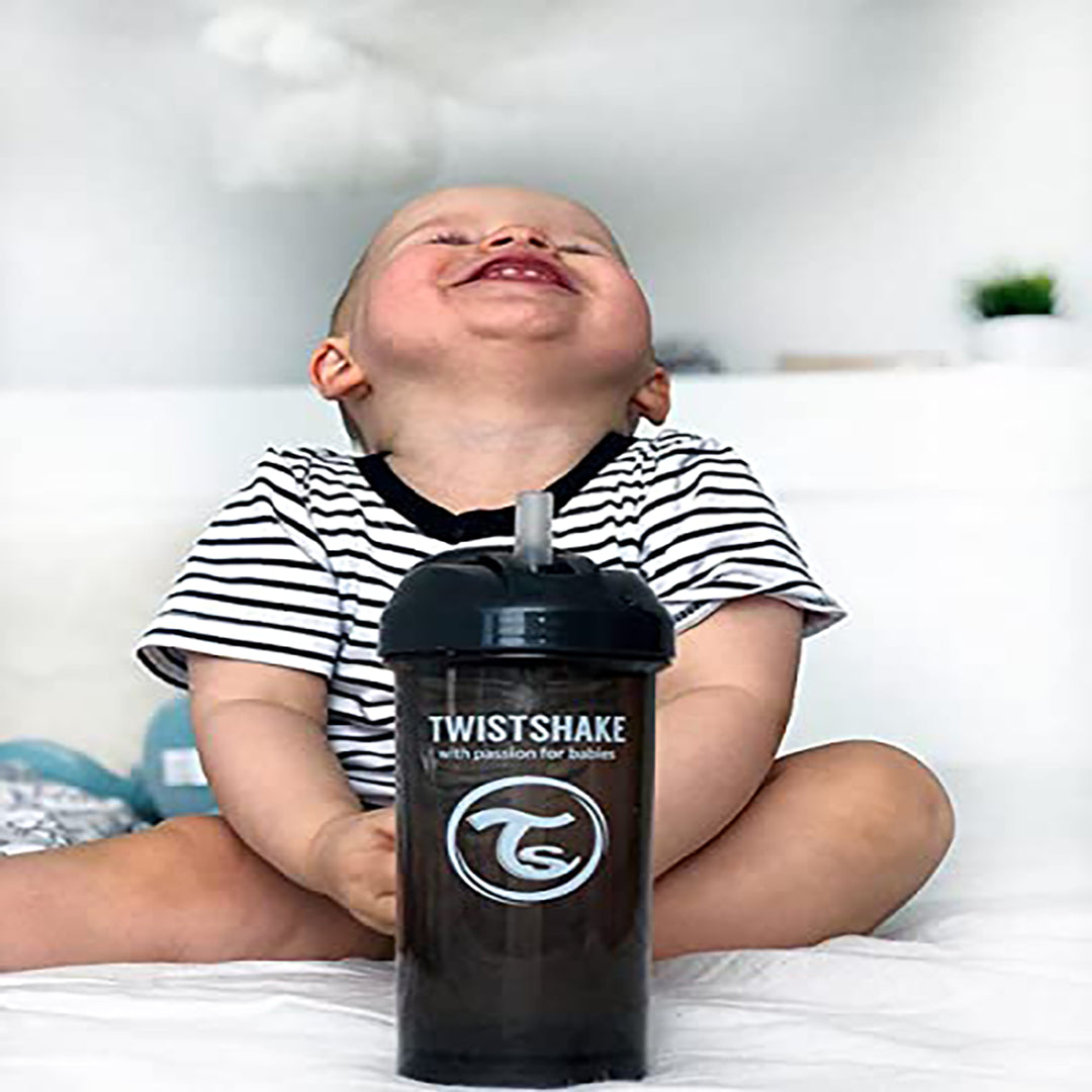 Twistshake Straw Cup 360ml 6+m Black