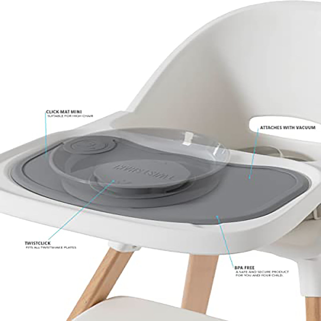 Twistshake Click-Mat Mini + Plate – Pastel Grey