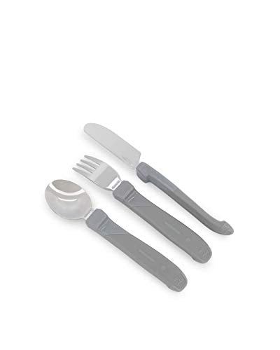 Twistshake Learn Cutlery – Stainless Steel – 12+ Months – Pastel Grey