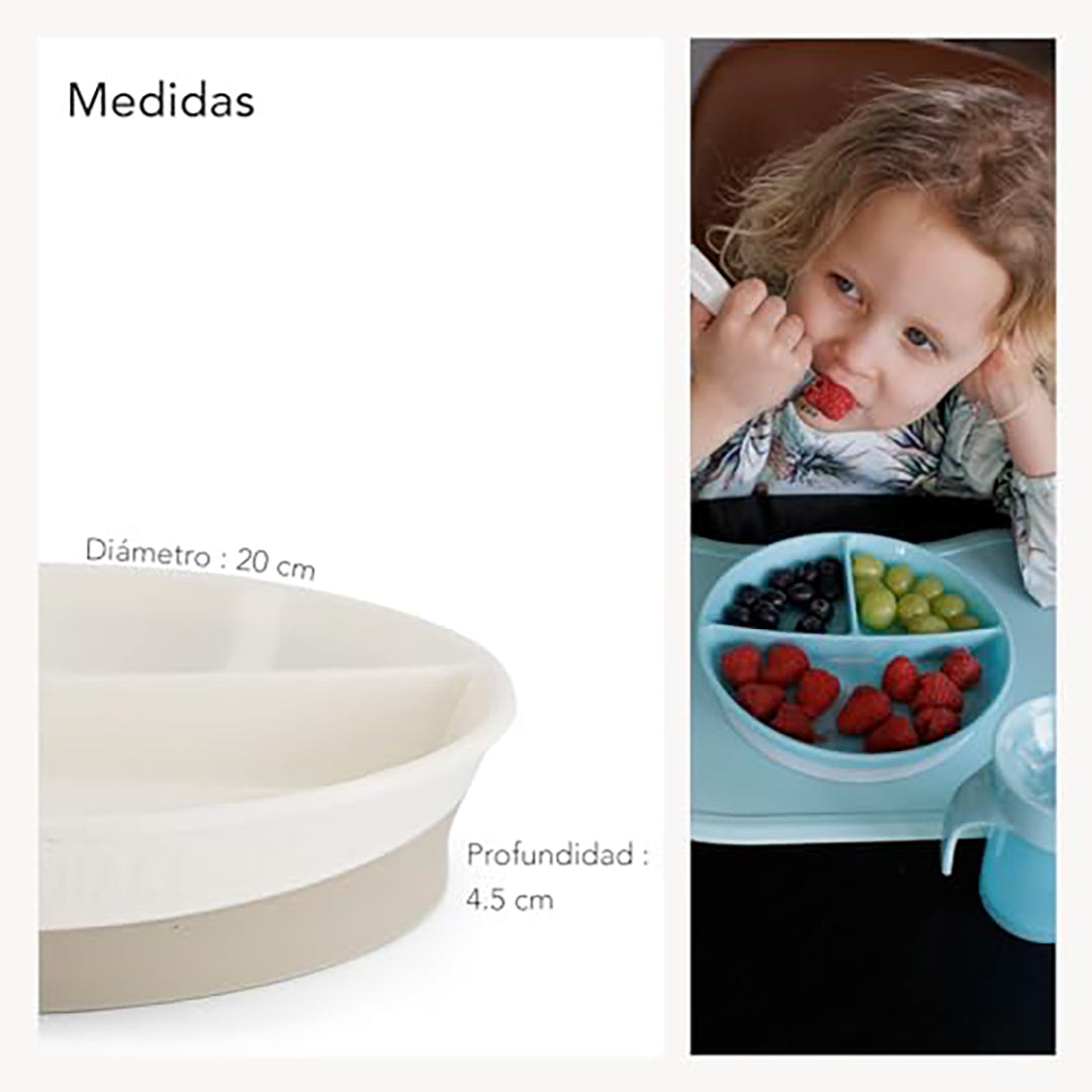 Twistshake Divided Plate – 6+ Months – Pastel Grey