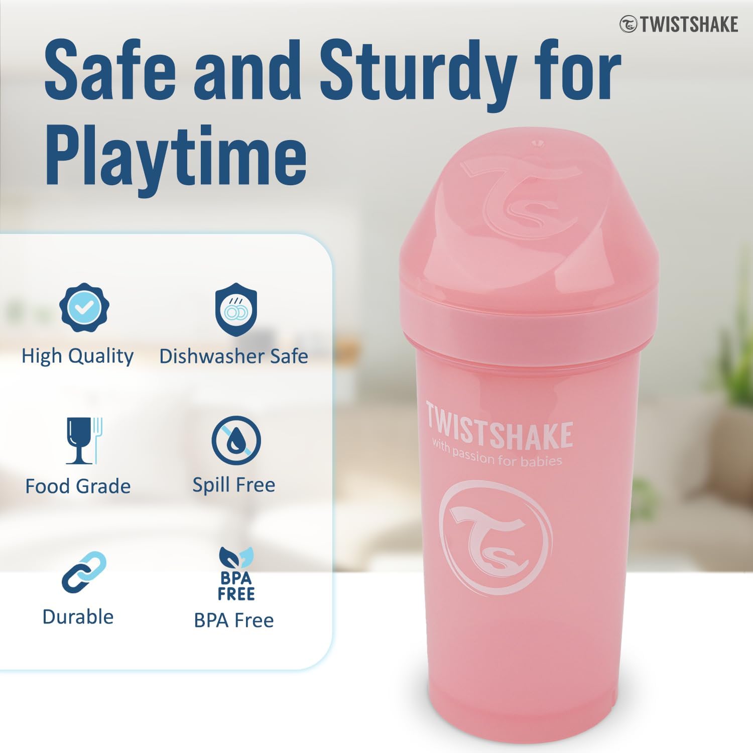 Twistshake Kid Cup 360ml 12+m Pastel Pink