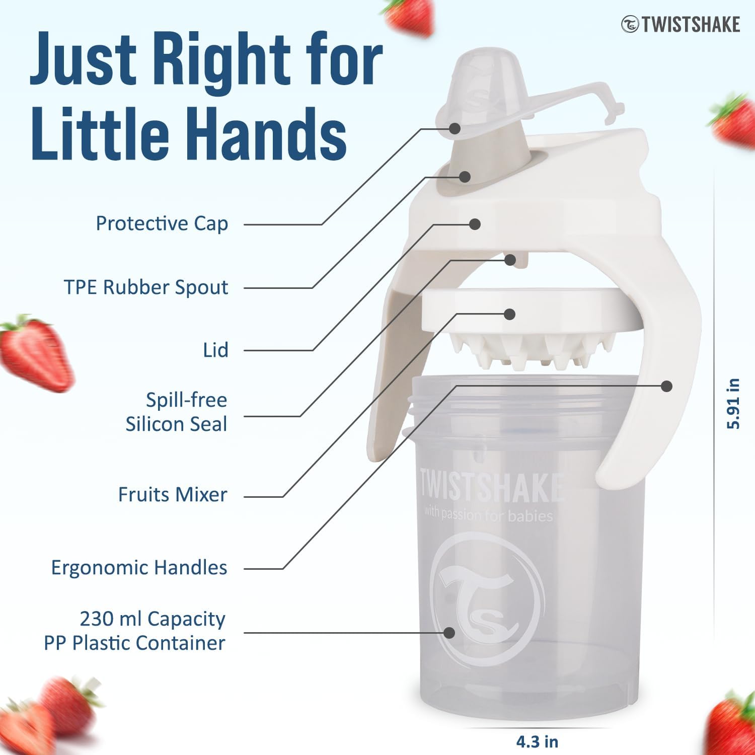 Twistshake Mini Cup – White 230ml (4+ Months)