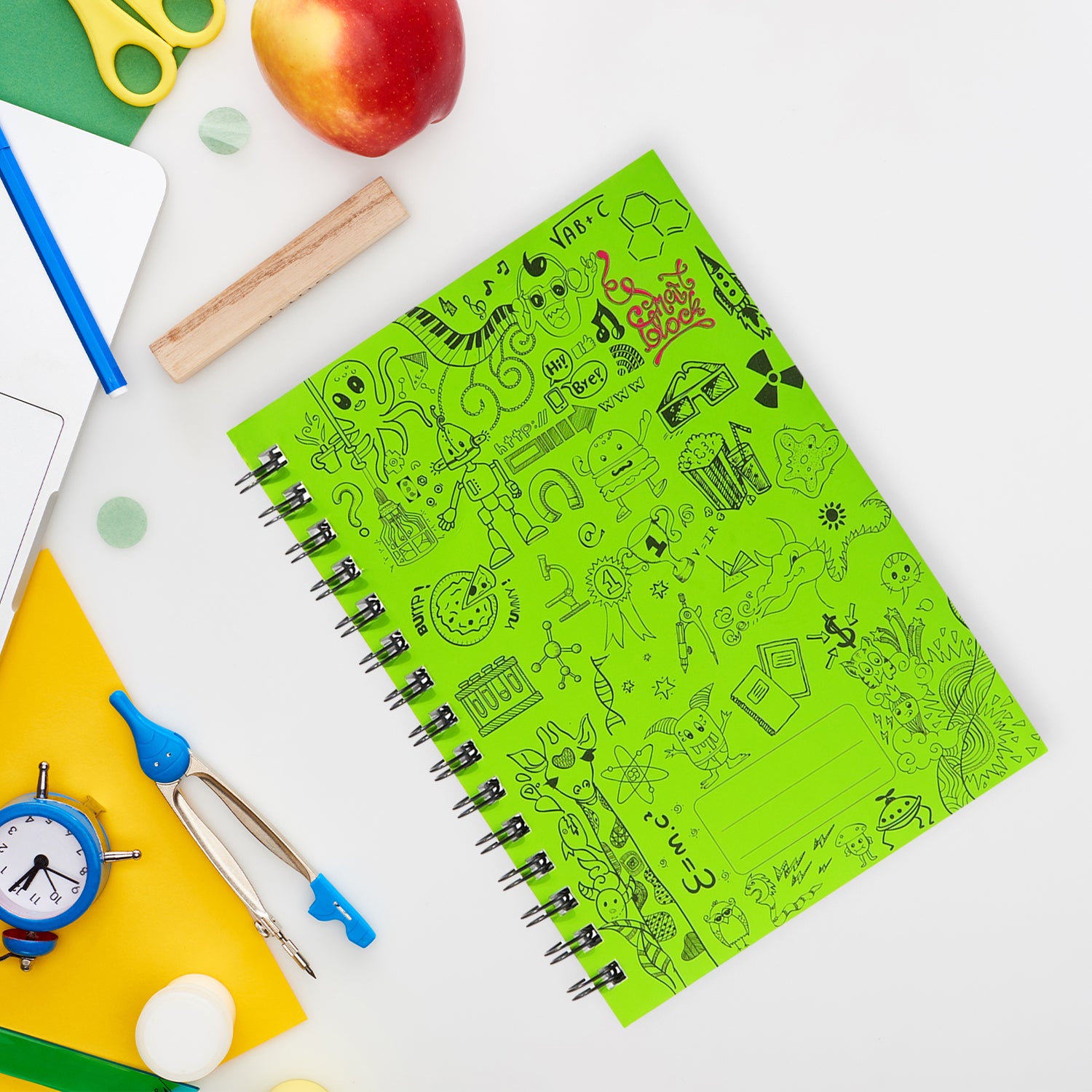 Smart Block Lined Spiral Journal Notebook, 224 Pages (Green)