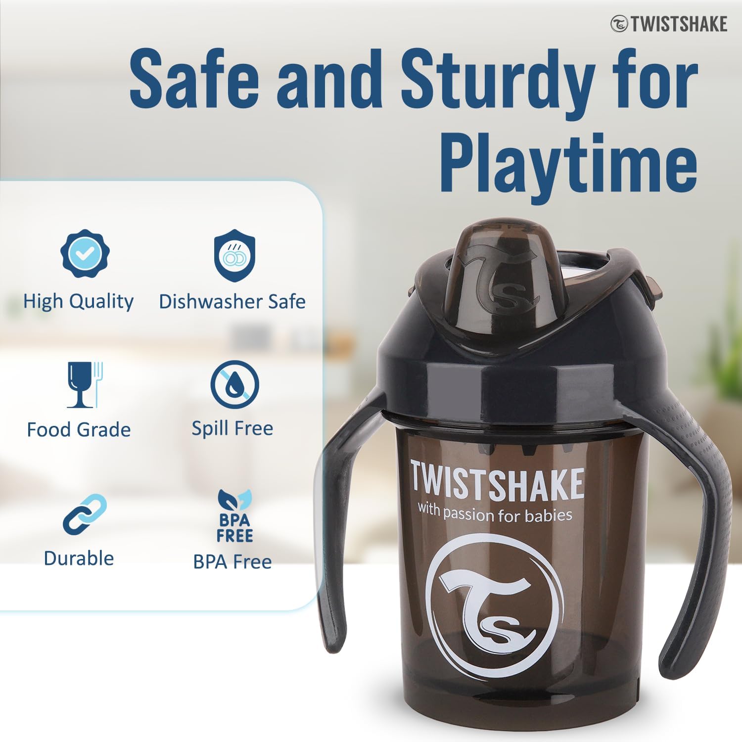 Twistshake Mini Cup – black 230ml (4+ Months)