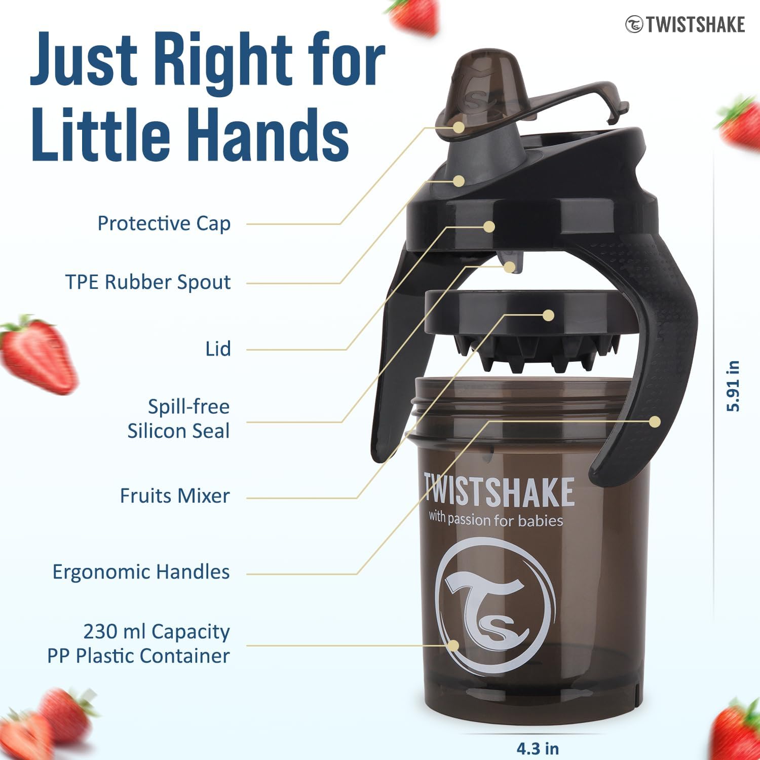 Twistshake Mini Cup – black 230ml (4+ Months)