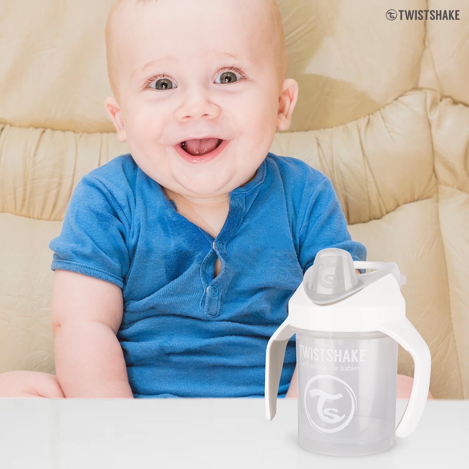 Twistshake Mini Cup – White 230ml (4+ Months)