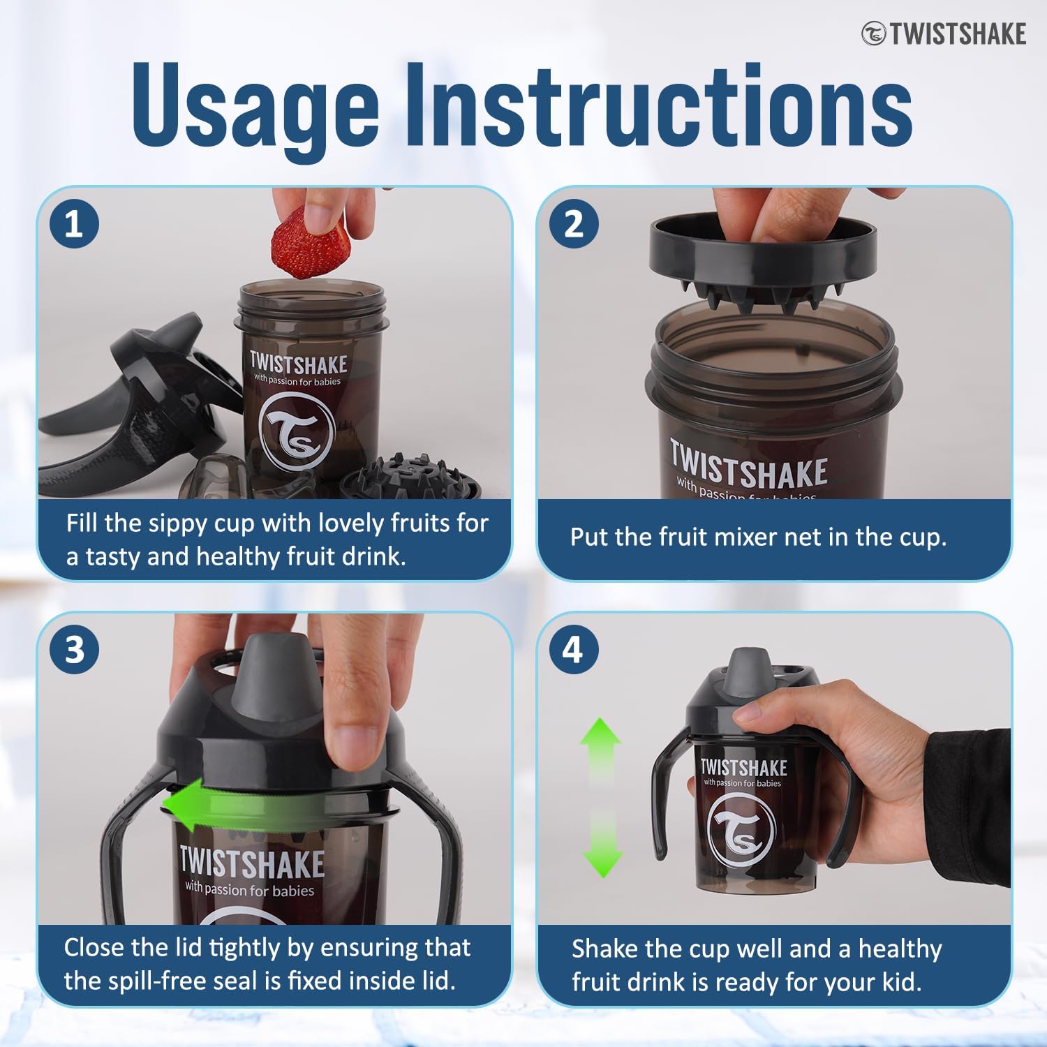Twistshake Mini Cup – black 230ml (4+ Months)