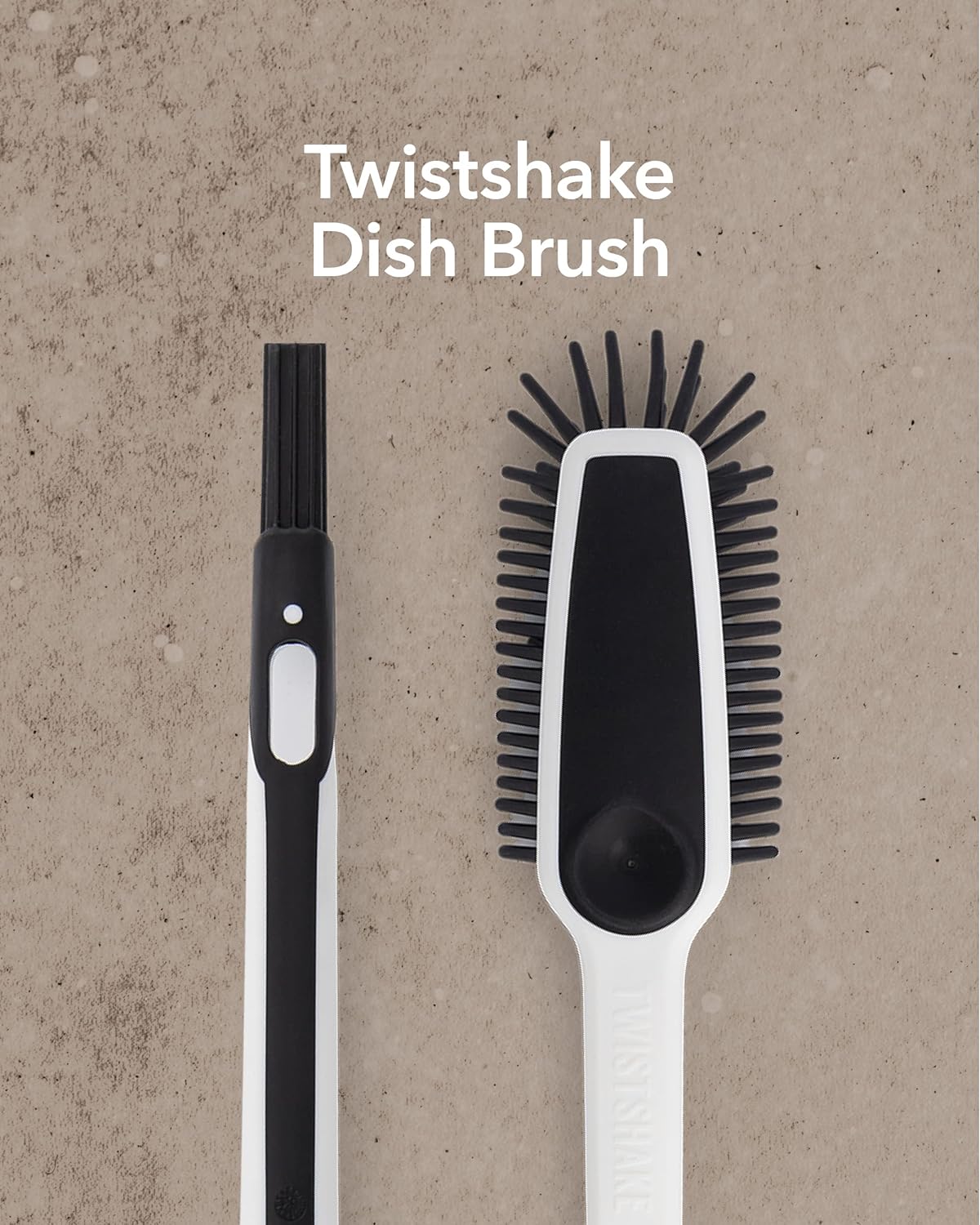 Twistshake Non-Scratch Baby Bottle Cleaning Brush Combined with Teat Brush, Suitable for Sippy Cup, Baby Bottle, Teat and Dishes, BPA Free, Black/White