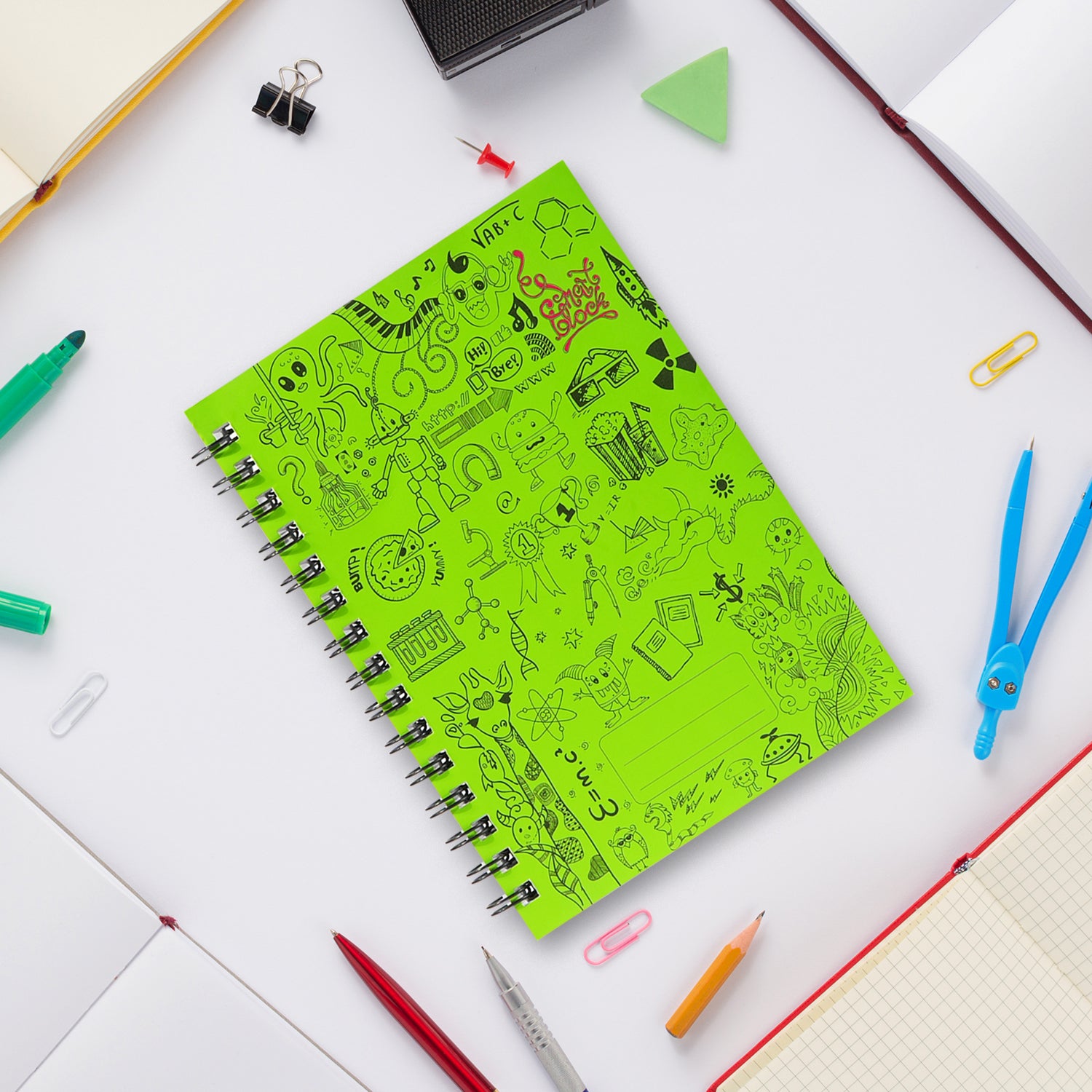 Smart Block Lined Spiral Journal Notebook, 224 Pages (Green)