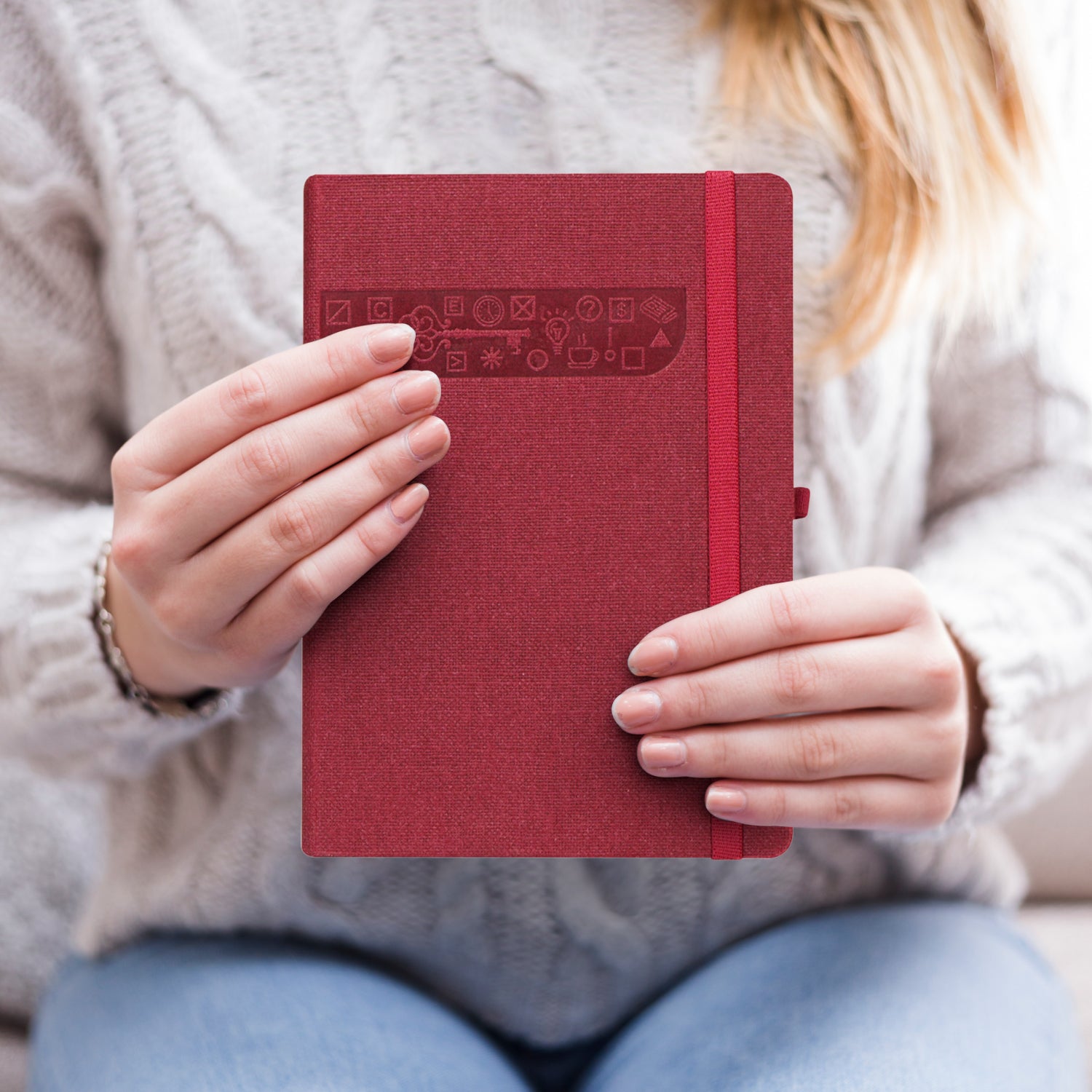 A5 Signature Marvel Bullet Dotted Grid Journal Notebook (Burgundy)