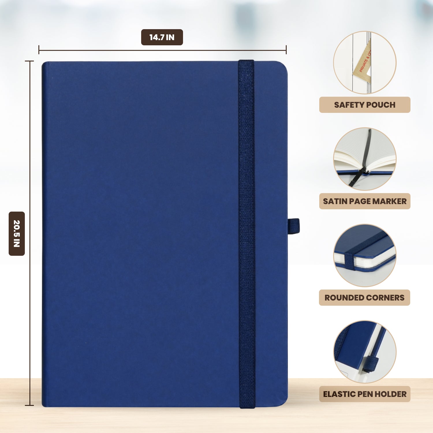A5 Maestro Journal Notebook – Ruled Paper, 160 Pages (Blue)