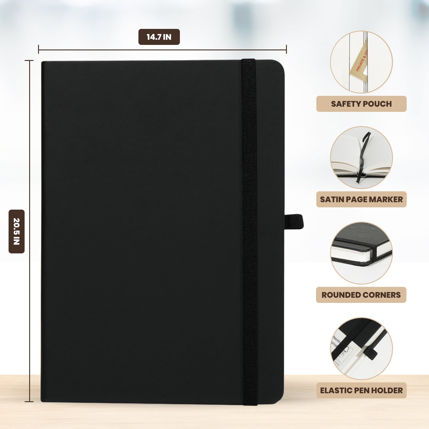 A5 Maestro Journal Notebook – Ruled Paper, 160 Pages (Black)