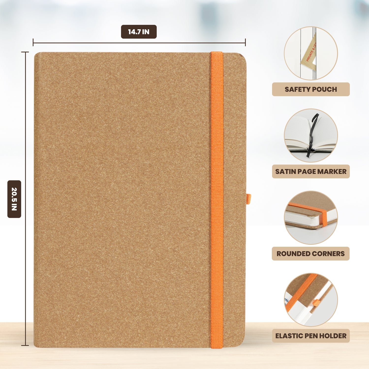 A5 Archive Ruled Paper Journal Notebook, 224 Pages (Walnut)