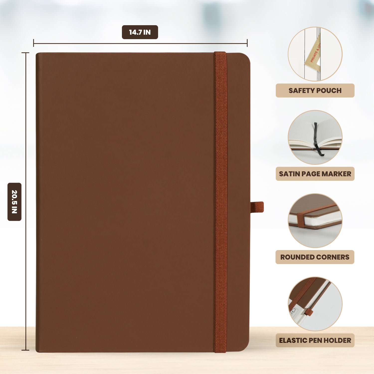 A5 Maestro Journal Notebook – Ruled Paper, 160 Pages (Dark Brown)
