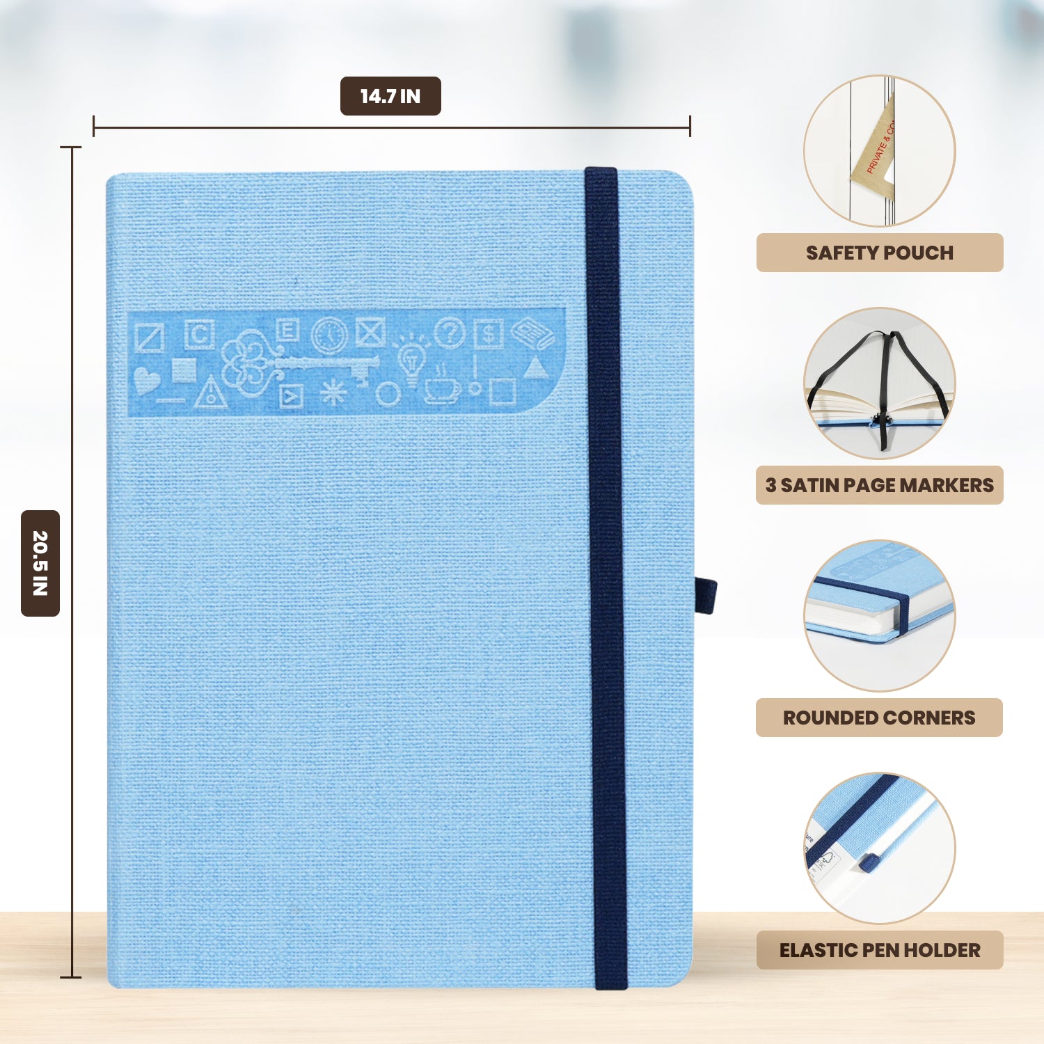 A5 Signature Marvel Bullet Dotted Grid Journal Notebook (Sky Blue)