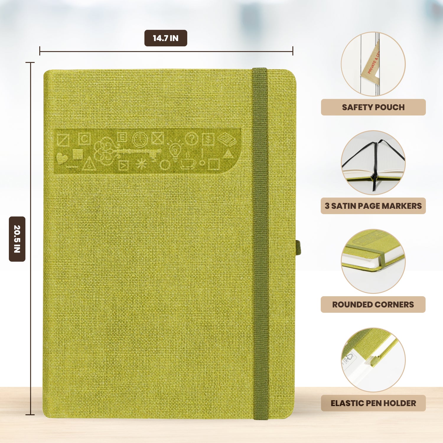 A5 Signature Marvel Bullet Dotted Grid Journal Notebook (Lime)