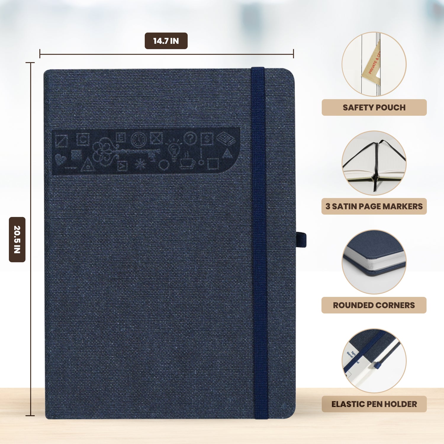 A5 Signature Marvel Bullet Dotted Grid Journal Notebook (Marine)