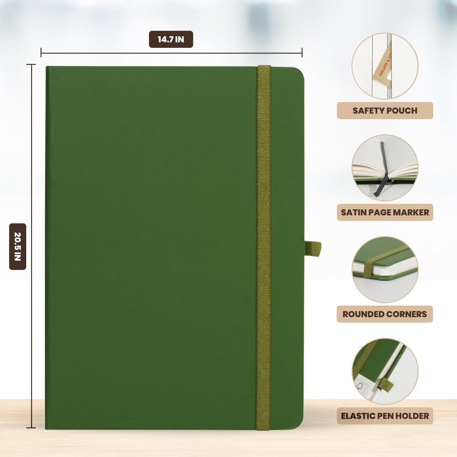 A5 Maestro Journal Notebook – Ruled Paper, 160 Pages (Green)