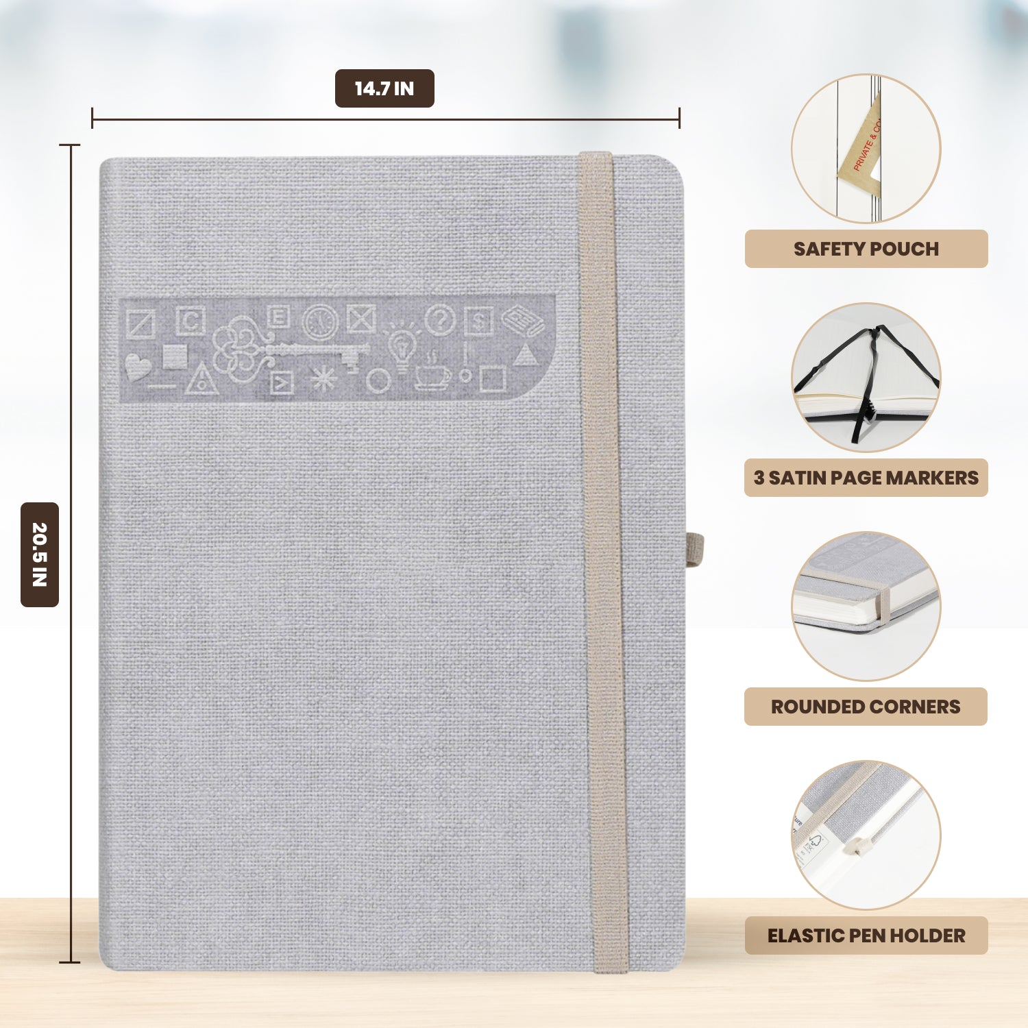 A5 Signature Marvel Bullet Dotted Grid Journal Notebook (Grey)