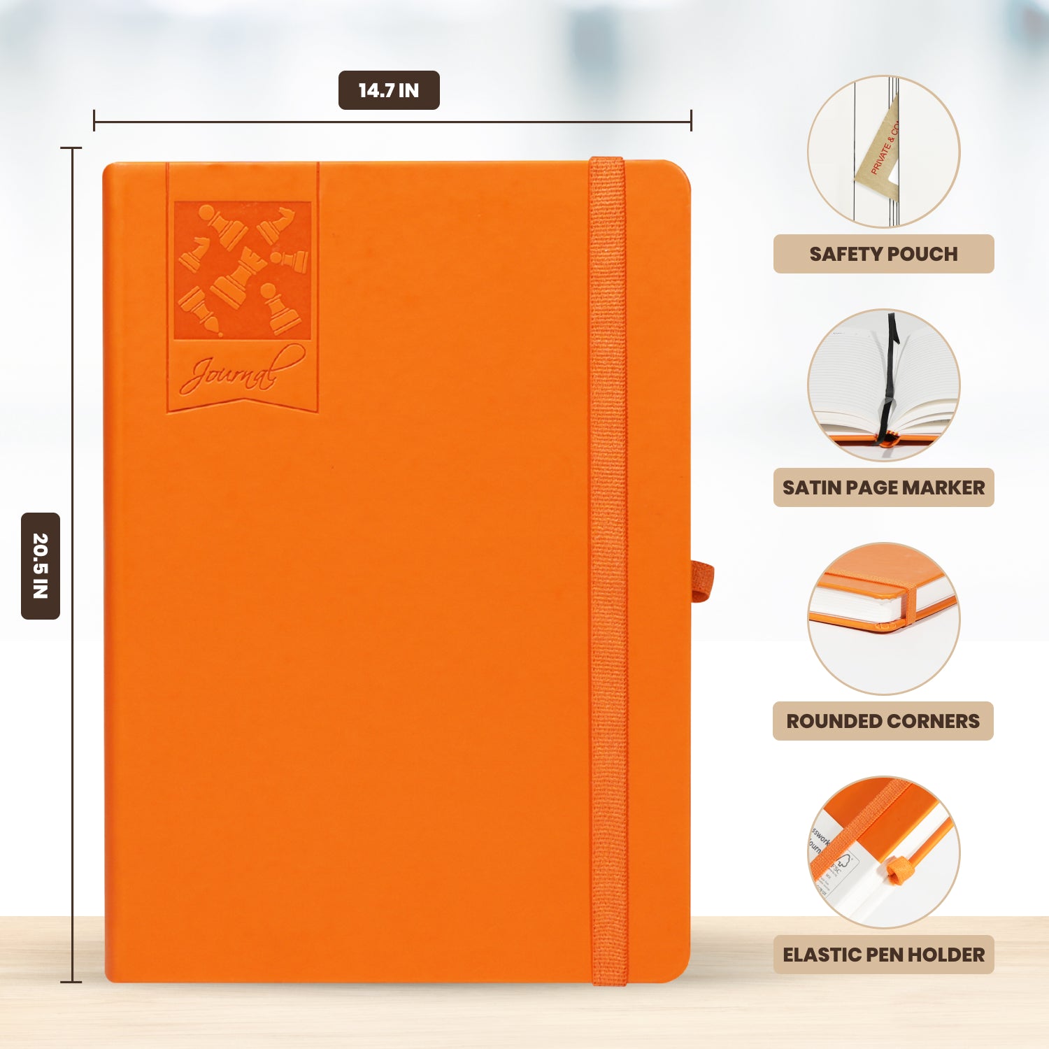A5 Chess Works Privy Journal Notebook, 256 Pages (Orange)