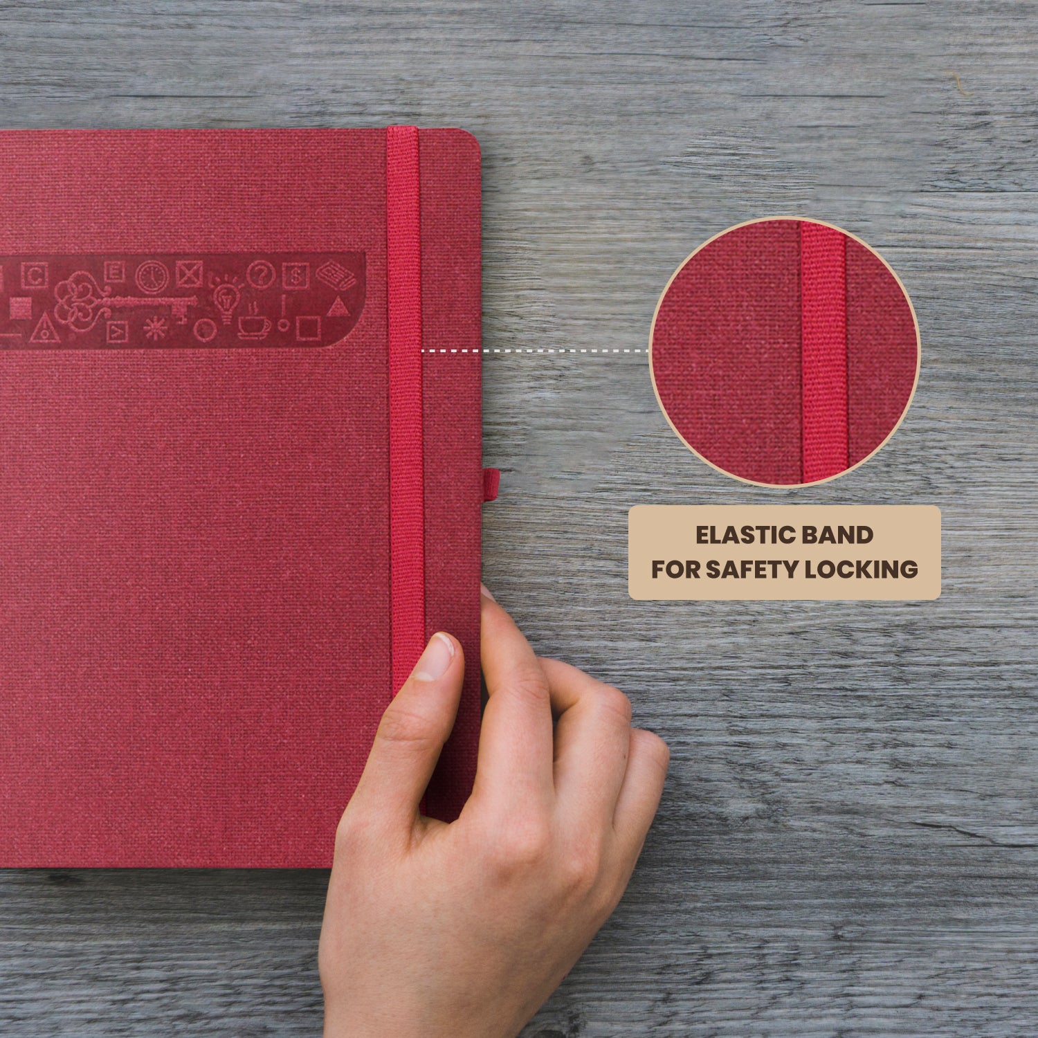 A5 Signature Marvel Bullet Dotted Grid Journal Notebook (Burgundy)