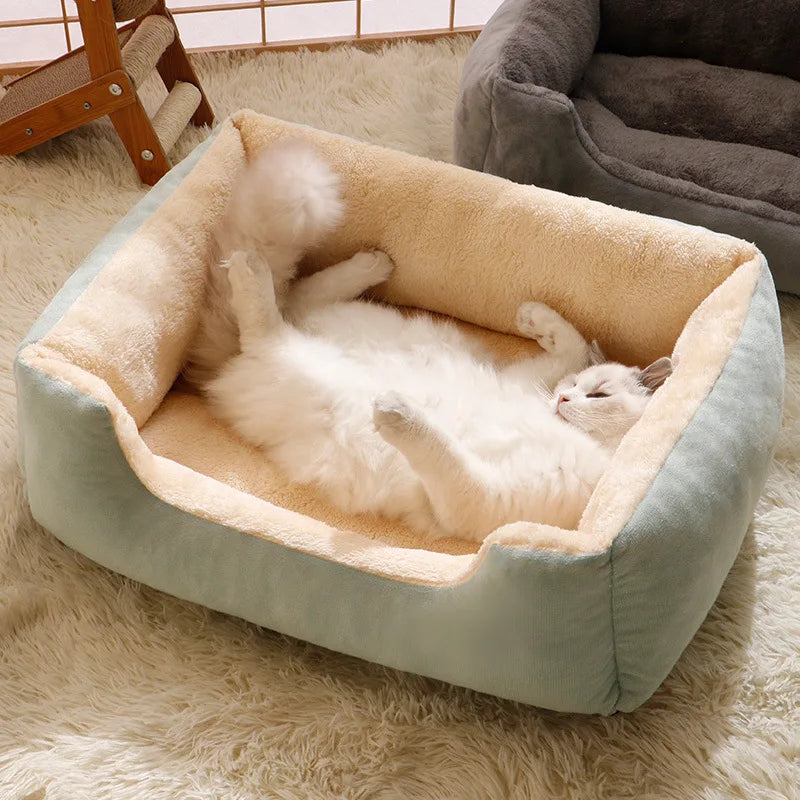 Soft Plush Cat & Dog Bed – Warm, Thickened Nest for Small Pets & Kittens.