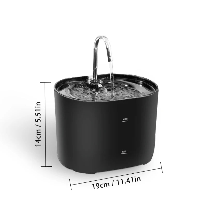 Stainless Steel Pet Water Fountain for Cats & Dogs – Automatic Cycle with Ultra-Silent Pump for Fresh, Filtered Drinking Water.