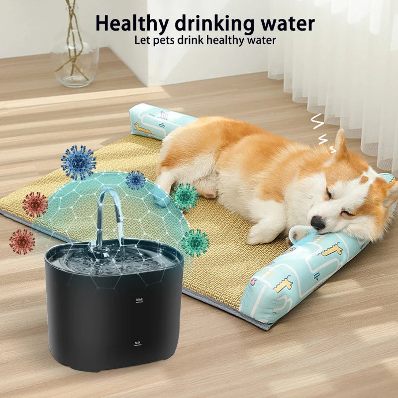 Stainless Steel Pet Water Fountain for Cats & Dogs – Automatic Cycle with Ultra-Silent Pump for Fresh, Filtered Drinking Water.