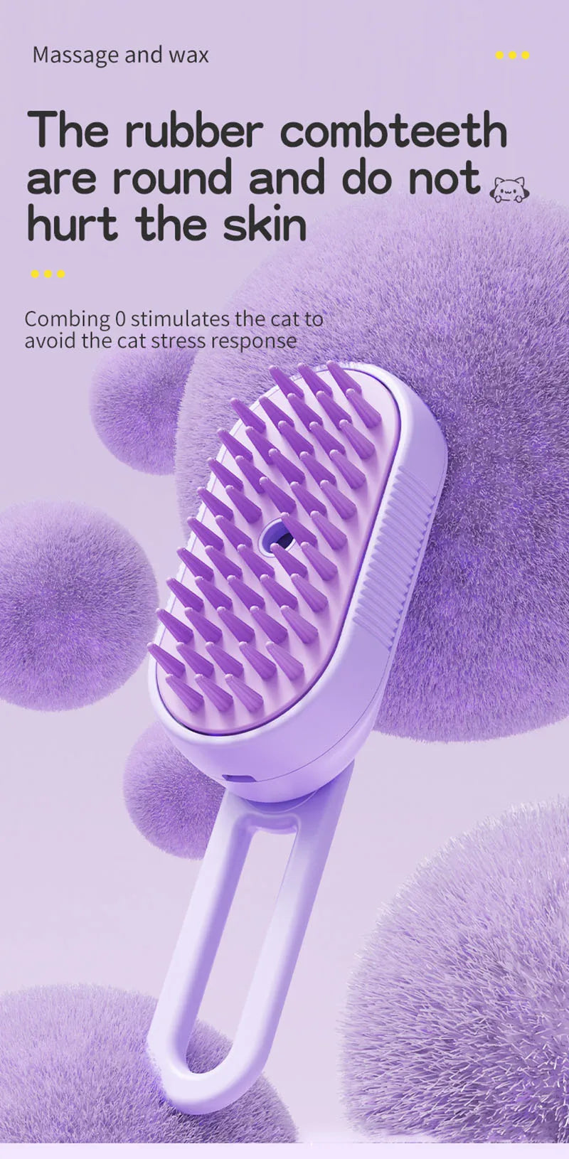 3-in-1 Electric Steamy Dog Brush – Pet Grooming, Massage & Hair Removal