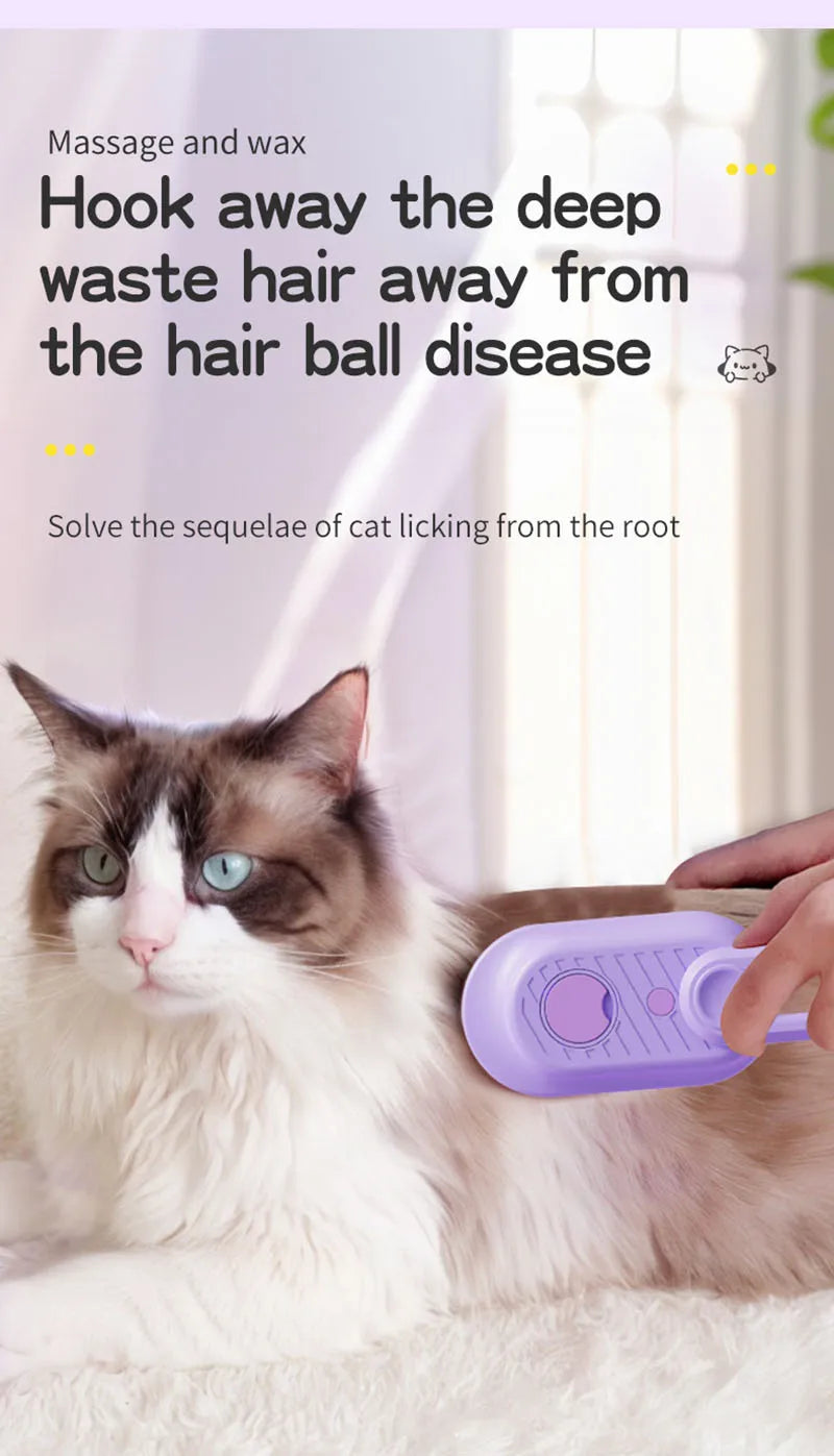 3-in-1 Electric Steamy Dog Brush – Pet Grooming, Massage & Hair Removal
