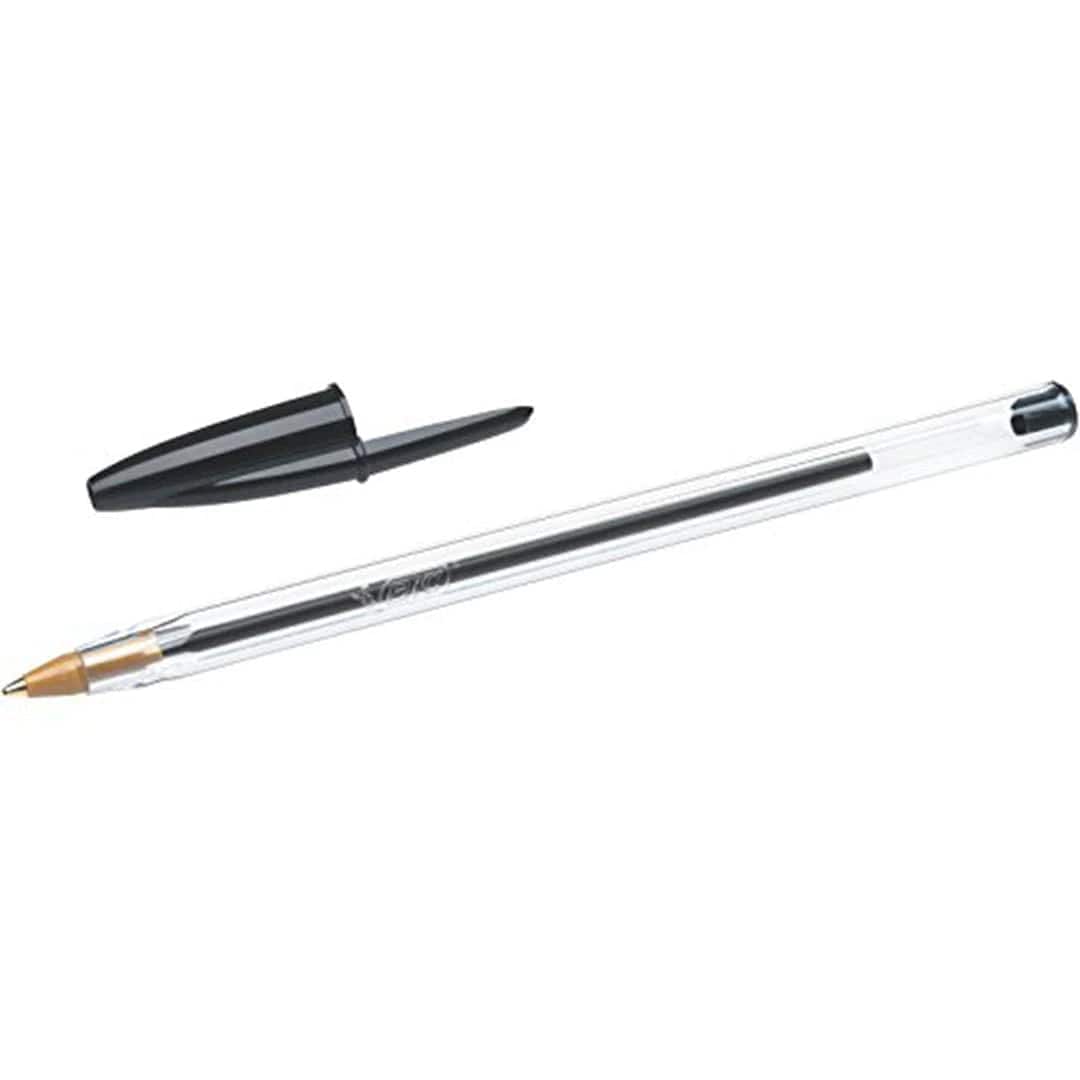 BIC Cristal Original Smudge Free Ballpoint Pens, Ideal for School, Black, Medium Point (1.0mm), Pack of 50 - Infinity Market