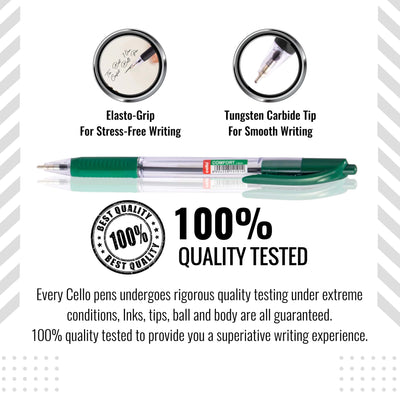 Cello Ballpoint Pen Extra Comfort, Medium Point (1.0MM) Multicolour Pen, Pack of 12 - Infinity Market