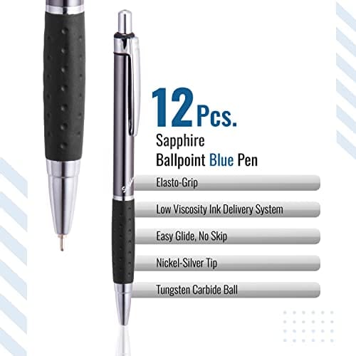 Cello Saphhire Ballpoint Pens Retractable Pen, Black, Pack of 12 - Infinity Market