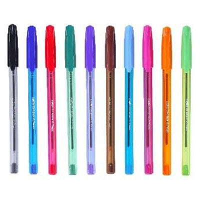 Cello Tri - mate Neo Rainbow Ballpoint Pen, Assorted Colours Pens Pack of 10 - Infinity Market