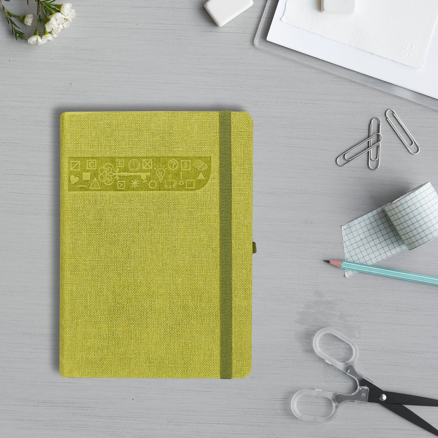 Infinity A5 Signature Marvel Bullet Dotted Grid Paper Journal Notebook with, Bullet Planner Dotted Journal - Dotted Notebook A5 - Bookmark, Elastic Strap, Pen Holder, 248 pages Sustainably Sourced paper Lime - Infinity Market