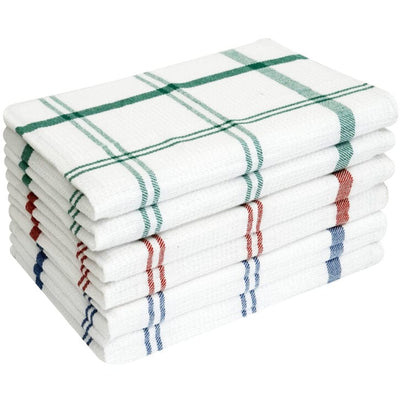 Infinity Gingham Check Large Absorbent Cotton Kitchen Towels, Pack of 6 - Infinity Market