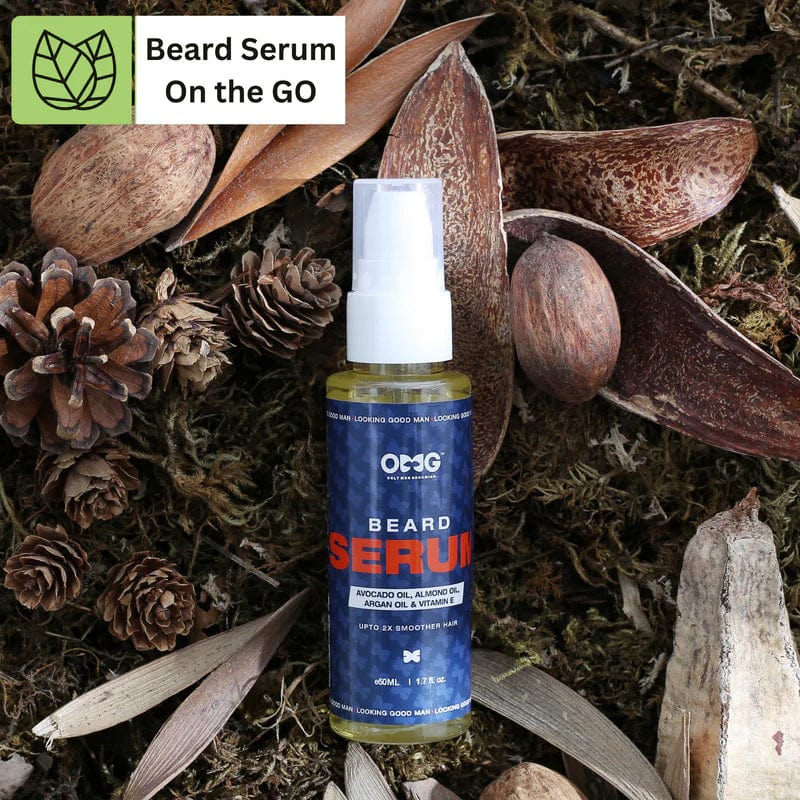OMG Beard Serum 50ml | Upto 2x Smoother Hair | Enriched with Vitamin E | for Hair Growth | Reduces Dandruff | 100% Natural Ingredients - Infinity Market