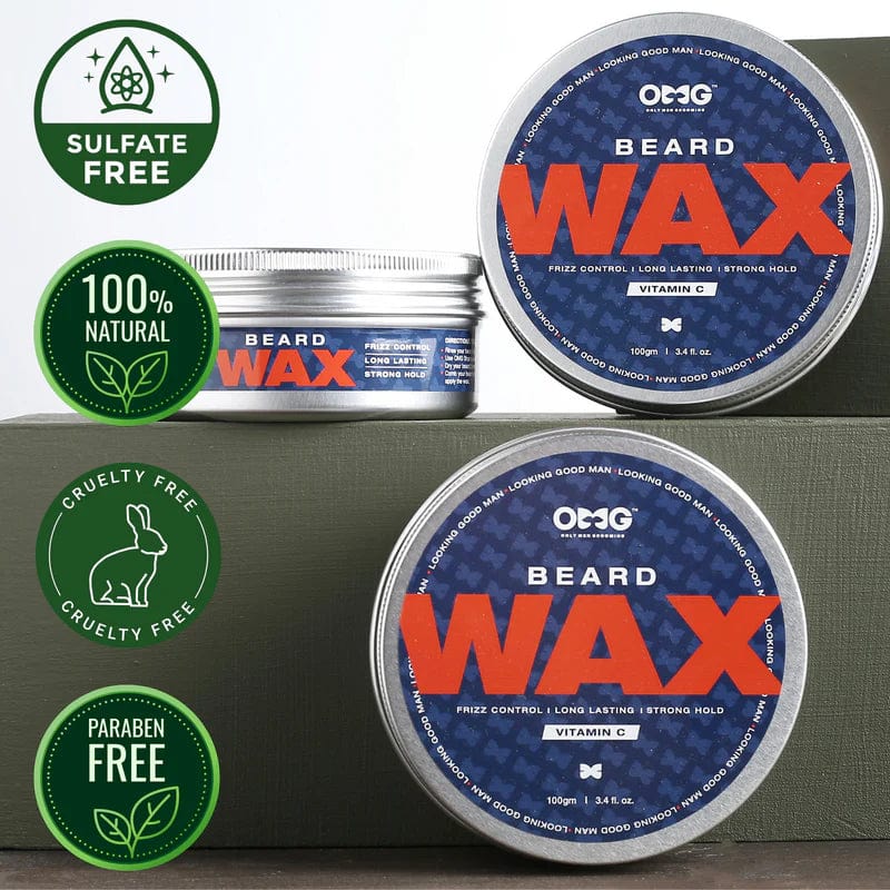OMG Beard Wax 100gm | Frizz Control | Long Lasting Hold | Strong Hold | Enriched with Vitamin C | 100% Natural Ingredients - Infinity Market