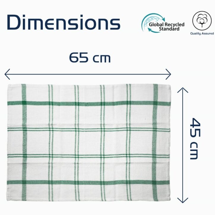 Infinity Gingham Check Large Absorbent Cotton Kitchen Towels – Pack of 8