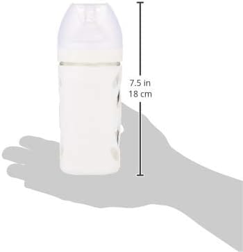 Twistshake Anti Colic Glass Baby Bottle, Infant Feeding Bottle, BPA Free, 260 ml, 2+ Months, White - Infinity Market